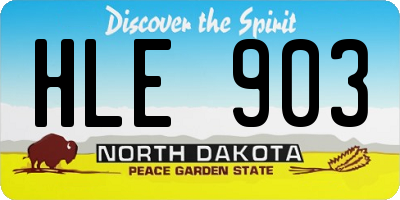 ND license plate HLE903