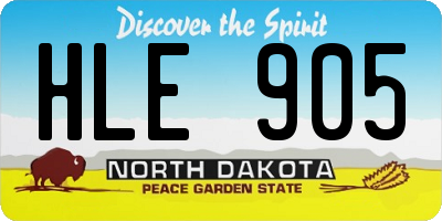 ND license plate HLE905