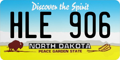 ND license plate HLE906