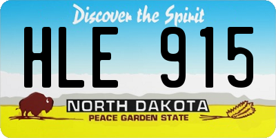 ND license plate HLE915