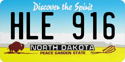 ND license plate HLE916