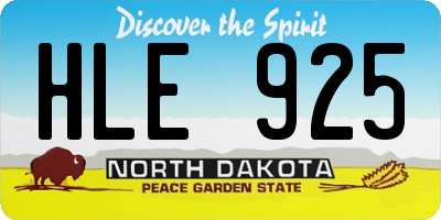 ND license plate HLE925