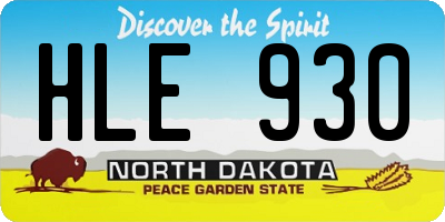 ND license plate HLE930