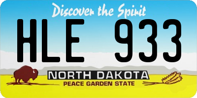 ND license plate HLE933