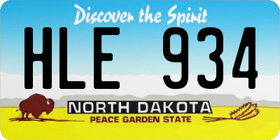 ND license plate HLE934