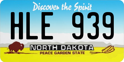 ND license plate HLE939