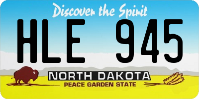 ND license plate HLE945