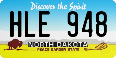 ND license plate HLE948