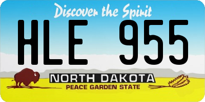 ND license plate HLE955