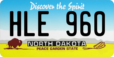 ND license plate HLE960