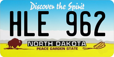 ND license plate HLE962