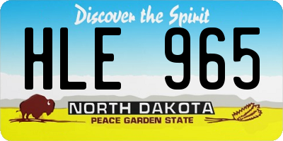 ND license plate HLE965