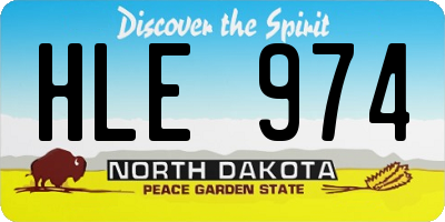 ND license plate HLE974