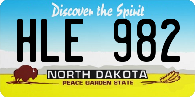 ND license plate HLE982