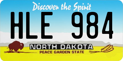 ND license plate HLE984