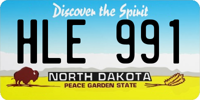 ND license plate HLE991