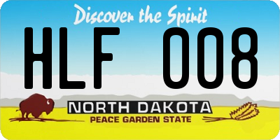 ND license plate HLF008