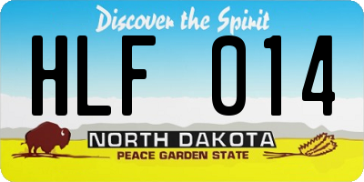 ND license plate HLF014