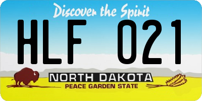 ND license plate HLF021