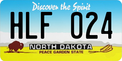 ND license plate HLF024
