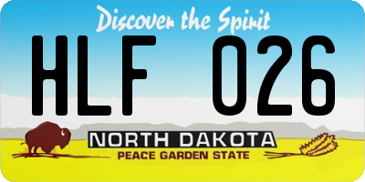 ND license plate HLF026