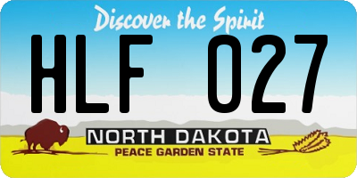 ND license plate HLF027