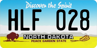 ND license plate HLF028