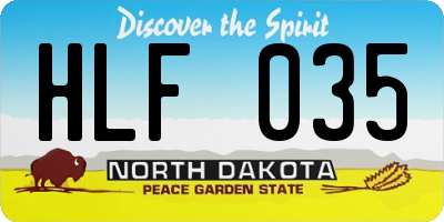 ND license plate HLF035