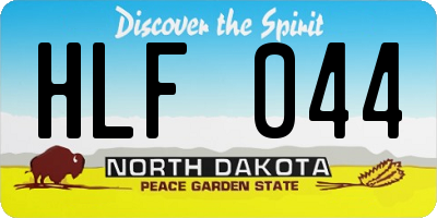 ND license plate HLF044