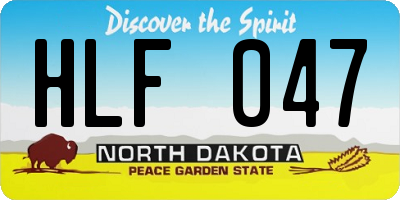 ND license plate HLF047