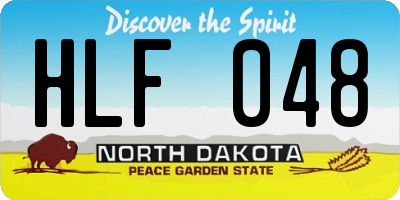ND license plate HLF048
