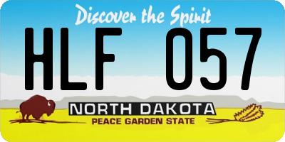ND license plate HLF057