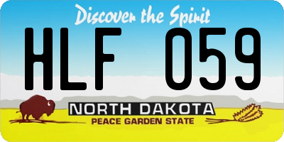 ND license plate HLF059