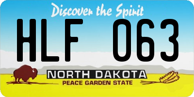 ND license plate HLF063