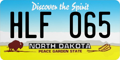 ND license plate HLF065