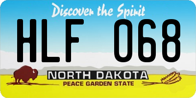 ND license plate HLF068