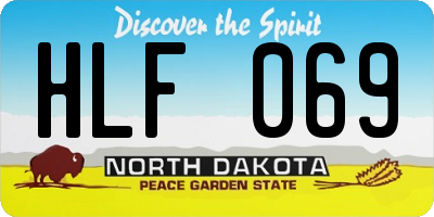 ND license plate HLF069