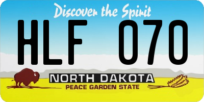 ND license plate HLF070