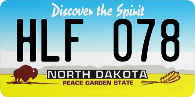 ND license plate HLF078
