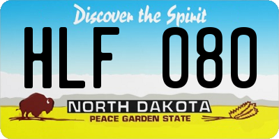 ND license plate HLF080