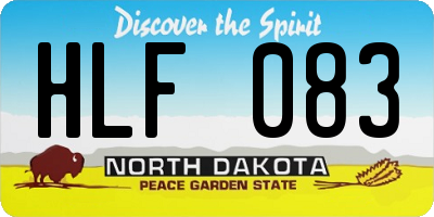 ND license plate HLF083
