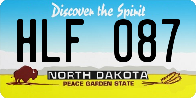 ND license plate HLF087