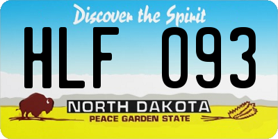 ND license plate HLF093