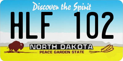 ND license plate HLF102