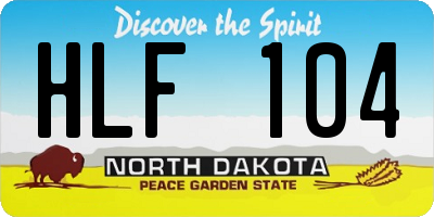 ND license plate HLF104