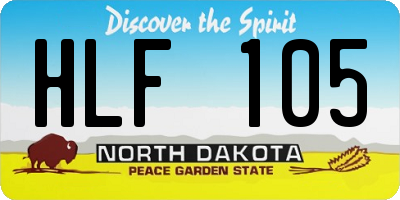 ND license plate HLF105
