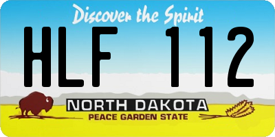 ND license plate HLF112