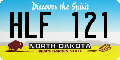 ND license plate HLF121