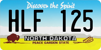 ND license plate HLF125