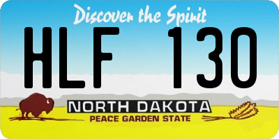 ND license plate HLF130